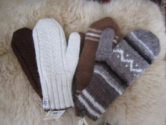 Alpaca Mittens - Handcrafted Reversible