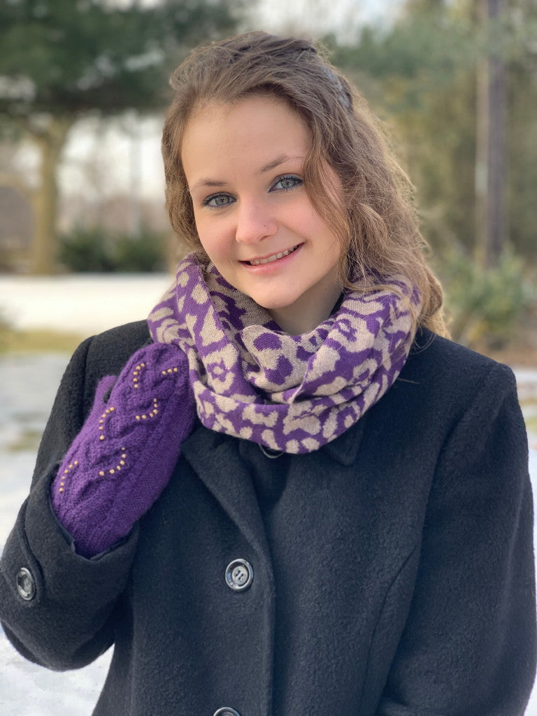 Alpaca Scarf - Animal Print Infinity