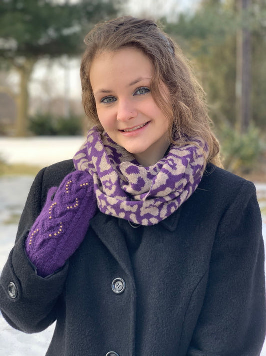 Alpaca Scarf - Animal Print Infinity