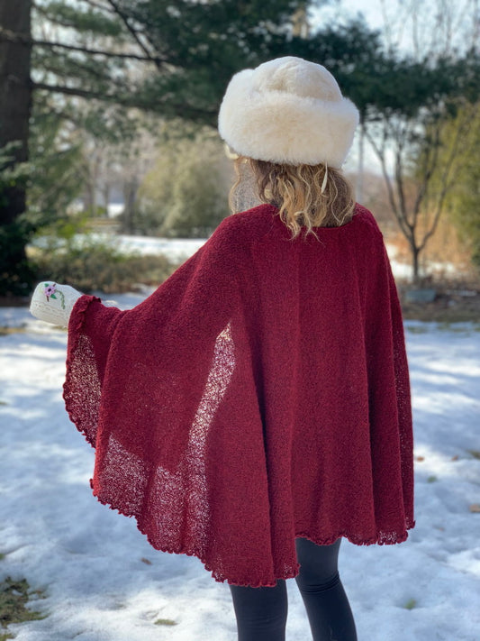 Alpaca Shawl - Baby Alpaca Ruffle Cape