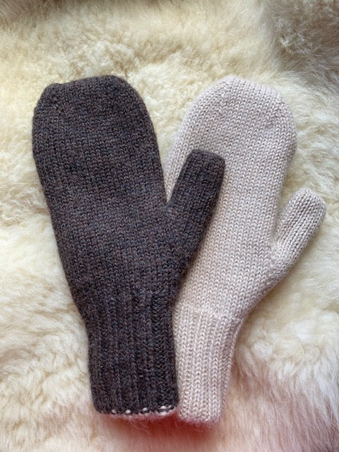 Alpaca Mittens - Heavyweight Reversible